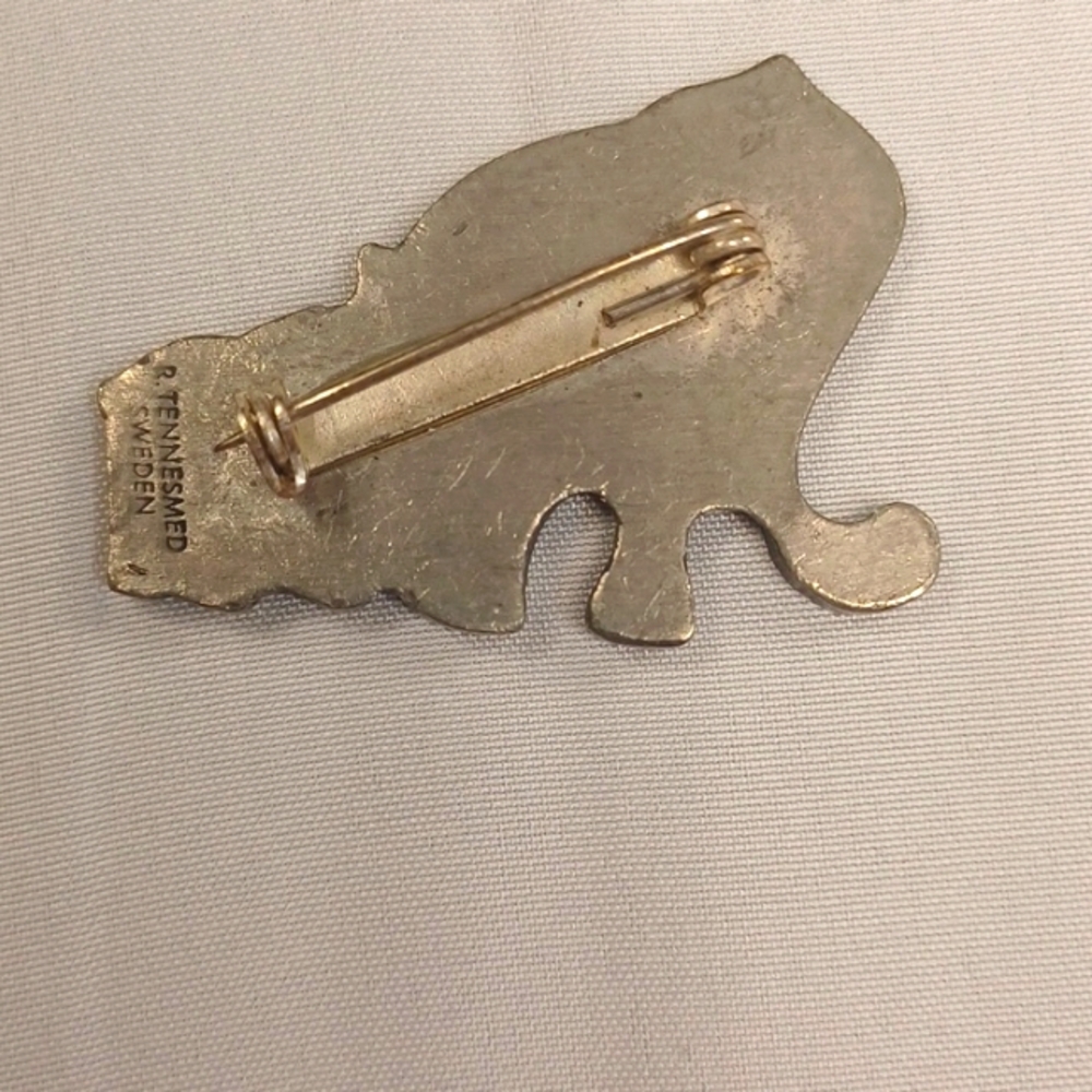 Pewter Elephant Brooch from Sweden - Picture 5 of 6